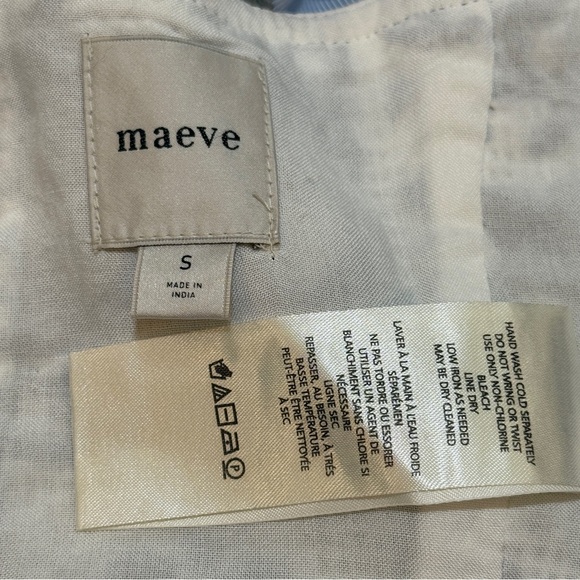 Anthropologie Maeve Blue and White Embroidered Tile Print Skirt & Crop Top Set - Picture 9 of 16